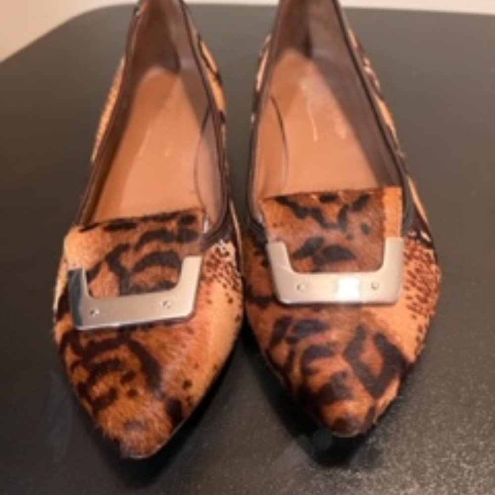 Donald J. Pliner size 7 nila calf fur wedge shoes